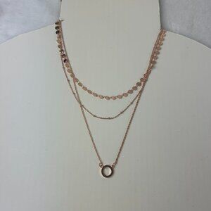 Baublebar Triple Strand Adrielle Necklace Rose Gold Tone